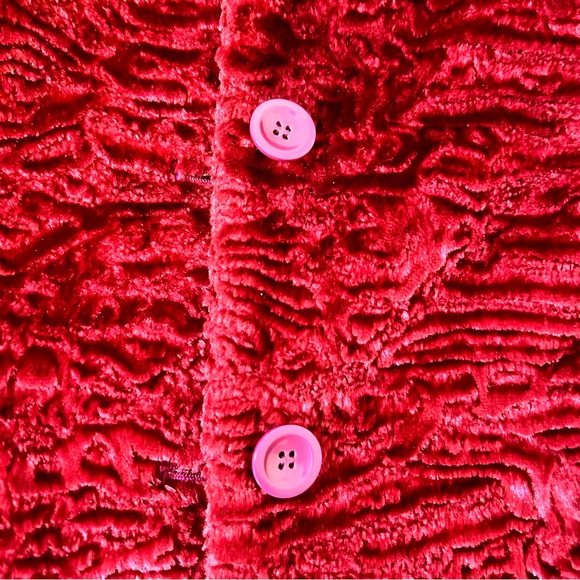 Bebe Burgundy Persian Lamb Faux Fur Coat - Size P - Picture 12 of 14